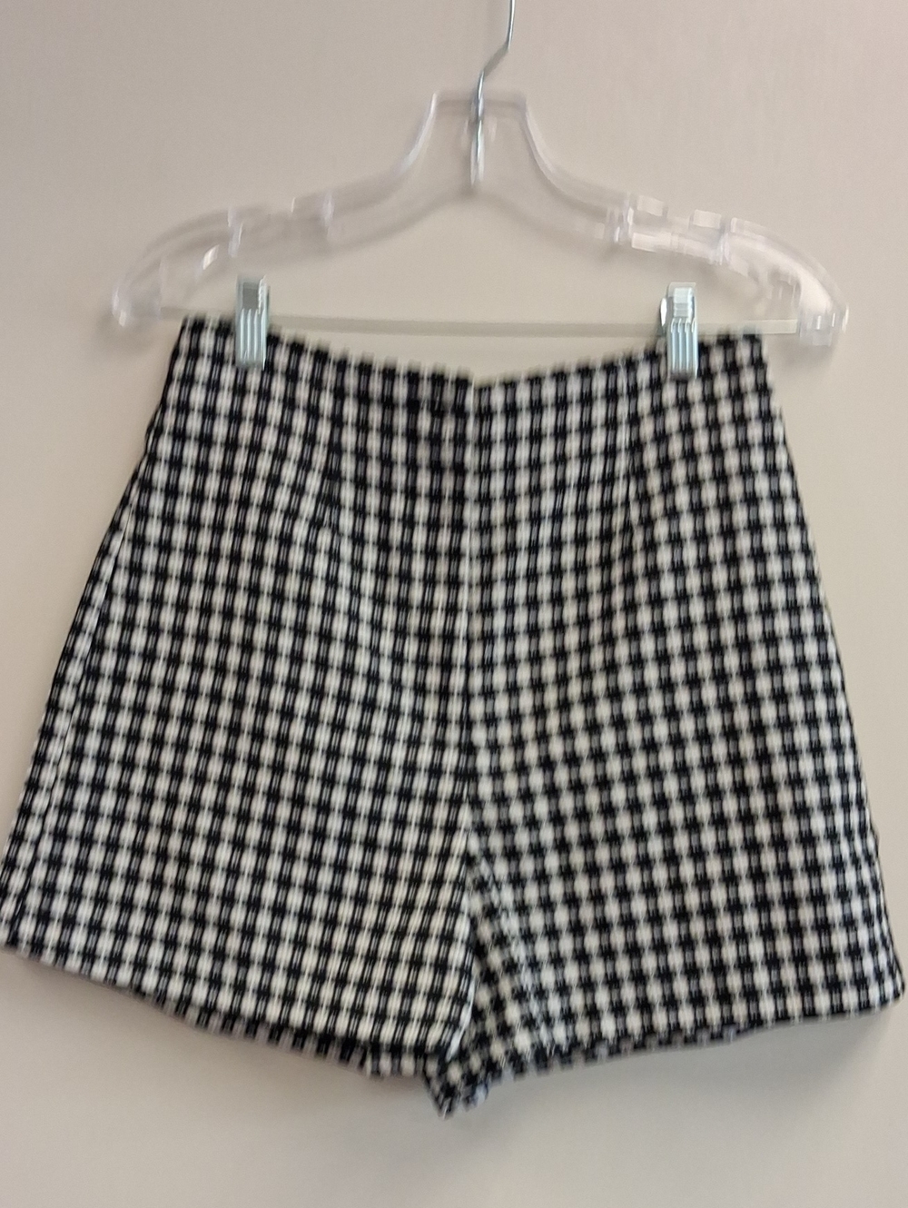 Zara Black White High Waist Tweed Shorts Size Medium
